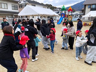 年長さんと挨拶