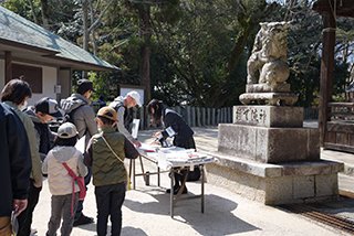 スタンプラリーの様子(神田神社)