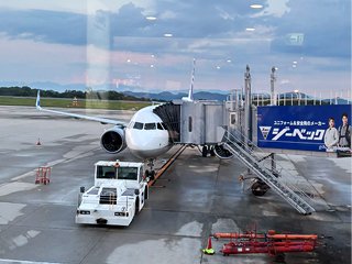 羽田空港へ行く飛行機