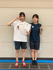 出場選手 （左から建築学科1年 川畑さん、建築学科2年 百相さん）