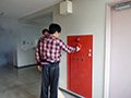 学生寮防災避難訓練