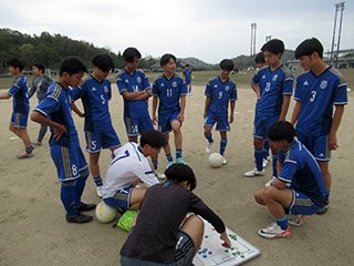 試合前のメンバーミーティング