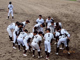 徳山高専戦での円陣