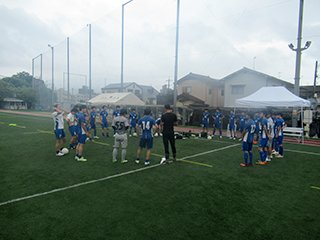 試合前のミーティングです