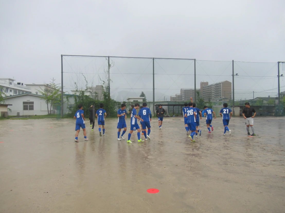 雨の中でもアップを始めています