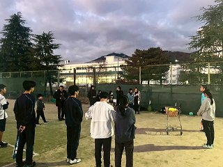 練習前の集合写真