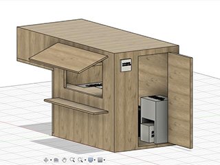 キッチンカーの3DCAD図