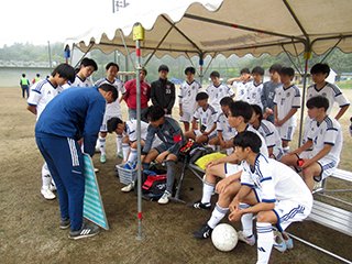 試合直前のミーティング