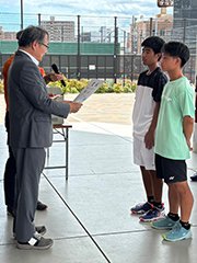 男子ダブルス優勝表彰式